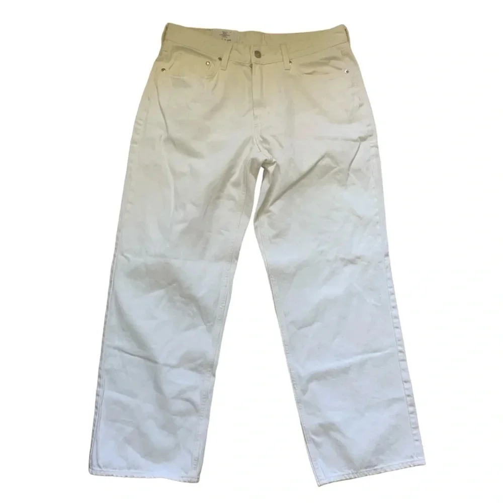 H&M White Denim Jeans Curvy Fit Baggy Low Waist Womens Size 6 New with tag - Picture 1 of 5